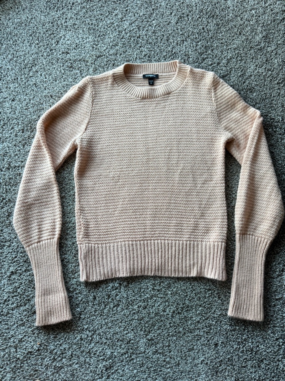Express Women's Blush Crew Sweater - Pale Pink